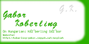 gabor koberling business card